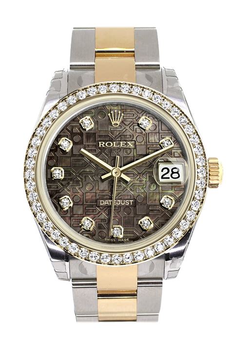 rolex datejust 31 black mother of pearl